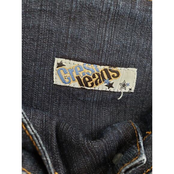 RARE Vintage y2k flare jeans juniors Early 2000s ULTRA HIGH RISE no butt pockets - Picture 3 of 4